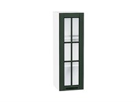 Шкаф верхний с 1-ой остекленной дверцей Дублин Белый, Special Green, 920, 300 В*Ш*Г 920*300*318, фасад МДФ/Стекло  Special Green, корпус  Белый ms2510VVT_74321