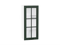Шкаф верхний с 1-ой остекленной дверцей Дублин Белый, Special Green, 920, 400 В*Ш*Г 920*400*318, фасад МДФ/Стекло  Special Green, корпус  Белый ms2510VVT_74322
