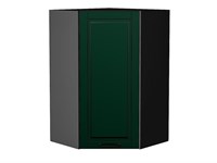 Шкаф верхний угловой Дублин Graphite, Special Green, 920 В*Ш*Г 920*600*600, фасад МДФ  Special Green, корпус  Graphite ms2510VVT_73240