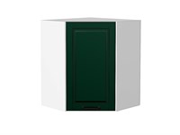Шкаф верхний угловой Дублин Белый, Special Green, 720 В*Ш*Г 716*600*600, фасад МДФ  Special Green, корпус  Белый ms2510VVT_73219