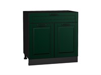 Шкаф нижний с 2-мя дверцами и ящиком Дублин Graphite, Special Green, 800 В*Ш*Г 816*800*478, фасад МДФ  Special Green, корпус  Graphite ms2510VVT_73582