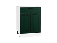 Шкаф нижний с 2-мя дверцами и ящиком Дублин Белый, Special Green, 600 В*Ш*Г 816*600*478, фасад МДФ  Special Green, корпус  Белый ms2510VVT_73559