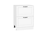 Шкаф нижний с 2-мя ящиками Дублин Белый, Special White В*Ш*Г 816*600*478, фасад МДФ  Special White, корпус  Белый ms2510VVT_73542