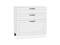 Шкаф нижний с 3-мя ящиками Дублин Белый, Special White, 800 В*Ш*Г 816*800*478, фасад МДФ  Special White, корпус  Белый ms2510VVT_73591