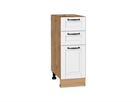 Шкаф нижний с 3-мя ящиками Дублин Дуб Вотан, Special White, 300 В*Ш*Г 816*300*478, фасад МДФ  Special White, корпус  Дуб Вотан ms2510VVT_73612