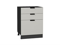 Шкаф нижний с 3-мя ящиками Евро Graphite, Агат, 600 В*Ш*Г 816*600*478, фасад МДФ  Агат, корпус  Graphite ms2510VVT_59260