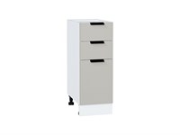 Шкаф нижний с 3-мя ящиками Евро Белый, Агат, 300 В*Ш*Г 816*300*478, фасад МДФ  Агат, корпус  Белый ms2510VVT_59252