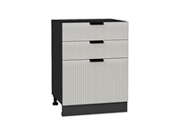 Шкаф нижний с 3-мя ящиками Евро Лайн Graphite, Агат, 600 В*Ш*Г 816*600*480, фасад МДФ  Агат, корпус  Graphite ms2510VVT_59515