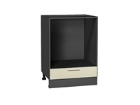 Шкаф нижний под духовку Валерия-М Graphite, Бежевый металлик, 600 В*Ш*Г 816*600*474, фасад МДФ  Бежевый металлик, корпус  Graphite ms2510VVT_51404