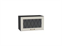 Шкаф верхний горизонтальный остекленный Ницца Graphite, Агат, 600 В*Ш*Г 358*600*318, фасад МДФ/Стекло  Агат, корпус  Graphite ms2510VVT_54550