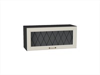 Шкаф верхний горизонтальный остекленный Ницца Graphite, Агат, 800 В*Ш*Г 358*800*318, фасад МДФ/Стекло  Агат, корпус  Graphite ms2510VVT_54551