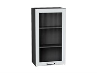 Шкаф верхний с 1-ой остекленной дверцей Ницца Graphite, Blanco, 920, 500, Moru В*Ш*Г 920*500*318, фасад МДФ/Стекло  Blanco, корпус  Graphite ms2510VVT_67390