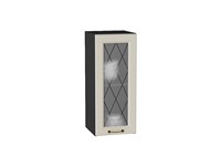 Шкаф верхний с 1-ой остекленной дверцей Ницца Graphite, Агат, 720, 300 В*Ш*Г 716*300*318, фасад МДФ/Стекло  Агат, корпус  Graphite ms2510VVT_54679