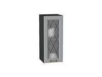 Шкаф верхний с 1-ой остекленной дверцей Ницца Graphite, Графит, 720, 300 В*Ш*Г 716*300*318, фасад МДФ/Стекло  Графит, корпус  Graphite ms2510VVT_54703