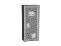 Шкаф верхний с 1-ой остекленной дверцей Ницца Graphite, Графит, 920, 400 В*Ш*Г 920*400*318, фасад МДФ/Стекло  Графит, корпус  Graphite ms2510VVT_54707