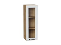 Шкаф верхний с 1-ой остекленной дверцей Ницца Дуб Вотан, Blanco, 920, 300, Moru В*Ш*Г 920*300*318, фасад МДФ/Стекло  Blanco, корпус  Дуб Вотан ms2510VVT_67382