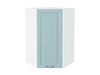 Шкаф верхний угловой Ницца Белый, Голубой, 920 В*Ш*Г 920*600*600, фасад МДФ  Голубой, корпус  Белый ms2510VVT_54798