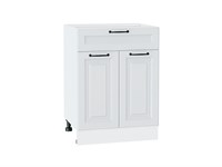 Шкаф нижний с 2-мя дверцами и ящиком Ницца Белый, Blanco, 600 В*Ш*Г 816*600*478, фасад МДФ  Blanco, корпус  Белый ms2510VVT_33741