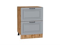 Шкаф нижний с 2-мя ящиками Ницца Дуб Вотан, Magnum В*Ш*Г 816*600*478, фасад МДФ  Magnum, корпус  Дуб Вотан ms2510VVT_64492