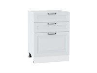 Шкаф нижний с 3-мя ящиками Ницца Белый, Blanco, 600 В*Ш*Г 816*600*480, фасад МДФ  Blanco, корпус  Белый ms2510VVT_33736