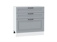 Шкаф нижний с 3-мя ящиками Ницца Белый, Magnum, 800 В*Ш*Г 816*800*478, фасад МДФ  Magnum, корпус  Белый ms2510VVT_44698