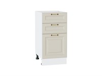 Шкаф нижний с 3-мя ящиками Ницца Белый, Агат, 400 В*Ш*Г 816*400*478, фасад МДФ  Агат, корпус  Белый ms2510VVT_54961