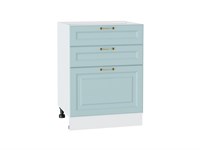 Шкаф нижний с 3-мя ящиками Ницца Белый, Голубой, 600 В*Ш*Г 816*600*480, фасад МДФ  Голубой, корпус  Белый ms2510VVT_54973