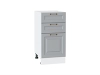 Шкаф нижний с 3-мя ящиками Ницца Белый, Графит, 400 В*Ш*Г 816*400*478, фасад МДФ  Графит, корпус  Белый ms2510VVT_54981