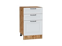 Шкаф нижний с 3-мя ящиками Ницца Дуб Вотан, Blanco, 500 В*Ш*Г 816*500*478, фасад МДФ  Blanco, корпус  Дуб Вотан ms2510VVT_64506