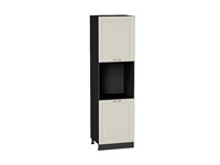 Шкаф пенал с 2-мя дверцами под технику Ницца Graphite, Агат, 2140 В*Ш*Г 2132*600*574, фасад МДФ  Агат, корпус  Graphite ms2510VVT_55061