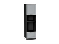 Шкаф пенал с 1-ой дверцей и ящиком под технику Ницца Graphite, Графит, 2140 В*Ш*Г 2132*600*574, фасад МДФ  Графит, корпус  Graphite ms2510VVT_55052