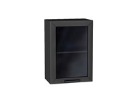 Шкаф верхний с 1-ой остекленной дверцей Глетчер Graphite, Маренго Силк, 720, 500 В*Ш*Г 716*500*318, фасад МДФ/Стекло  Маренго Силк, корпус  Graphite ms2510VVT_43540