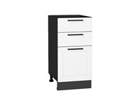 Шкаф нижний с 3-мя ящиками Глетчер Graphite, Айленд Силк, 400 В*Ш*Г 816*400*478, фасад МДФ  Айленд Силк, корпус  Graphite ms2510VVT_55997