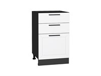 Шкаф нижний с 3-мя ящиками Глетчер Graphite, Айленд Силк, 500 В*Ш*Г 816*500*478, фасад МДФ  Айленд Силк, корпус  Graphite ms2510VVT_55998