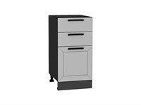 Шкаф нижний с 3-мя ящиками Глетчер Graphite, Гейнсборо Силк, 400 В*Ш*Г 816*400*478, фасад МДФ  Гейнсборо Силк, корпус  Graphite ms2510VVT_43667