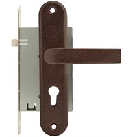 Замок цилиндровый Door Out ЗВ4-31 Антик Медь (с ручкой на планке) sp2510BR_037-0140