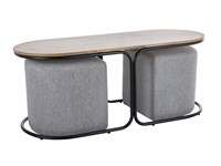 Комплект Signal DUAL, стол журнальный + 2 пуфа (дуб артизан/черный/серый) ms2601SIGHAL_DUALDAC