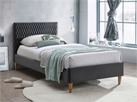 Кровать Signal AZURRO VELVET BLUVEL 14 (серый/дуб) 90/200 ms2601SIGHAL_AZURROV90SZD