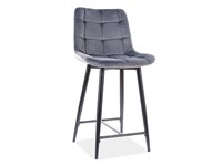 Барный стул Signal CHIC H-2 VELVET (серый/черный) ms2601SIGHAL_CHICH2VCSZ