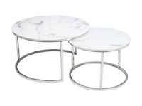 Комплект Signal ATLANTA B, 2 стола журнальных (эффект белого мрамора/хром) ms2601SIGHAL_ATLANTABBCH