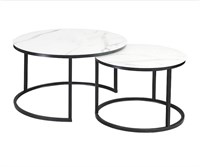 Комплект Signal ATLANTA C, 2 стола журнальных (эффект белого мрамора/черный мат) ms2601SIGHAL_ATLANTACBC