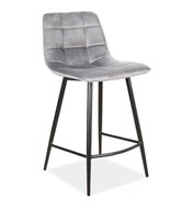 Полубарный стул Signal MILA H-2 VELVET (серый/черный мат) ms2601SIGHAL_MILAH2VCSZ