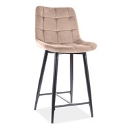 Полубарный стул Signal CHIC H-2 VELVET (бежевый/черный мат) ms2601SIGHAL_CHICH2VCBE