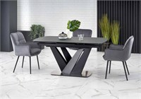 Стол обеденный Halmar PATRIZIO 160 раскладной (темно-серый/черный) ms2601SIGHAL_V-CH-PATRIZIO-ST