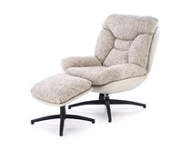 Комплект Halmar KRONOS кресло + подставка для ног (бежевый/разноцветный/черный) ms2601SIGHAL_V-CH-KRONOS-FOT