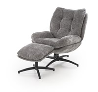 Комплект Halmar PESTO кресло + подставка для ног (серый/черный) ms2601SIGHAL_V-CH-PESTO-FOT-POPIELATY