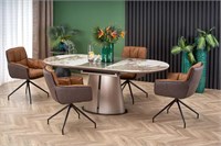 Стол обеденный Halmar ROBINSON (бежевый мрамор/капучино/черный) ms2601SIGHAL_V-CH-ROBINSON-ST