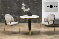 Стол обеденный Halmar MORATA (белый мрамор/черный/золотой) ms2601SIGHAL_V-CH-MORATA-ST