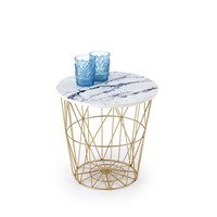 Стол журнальный Halmar HARISSA G (золотой/белый) ms2601SIGHAL_V-CH-HARISSA_G-LAW-BIALY