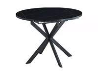 Стол обеденный Signal GASTON 100 раскладной (черный мрамор/черный мат) ms2601SIGHAL_GASTONCMAC100